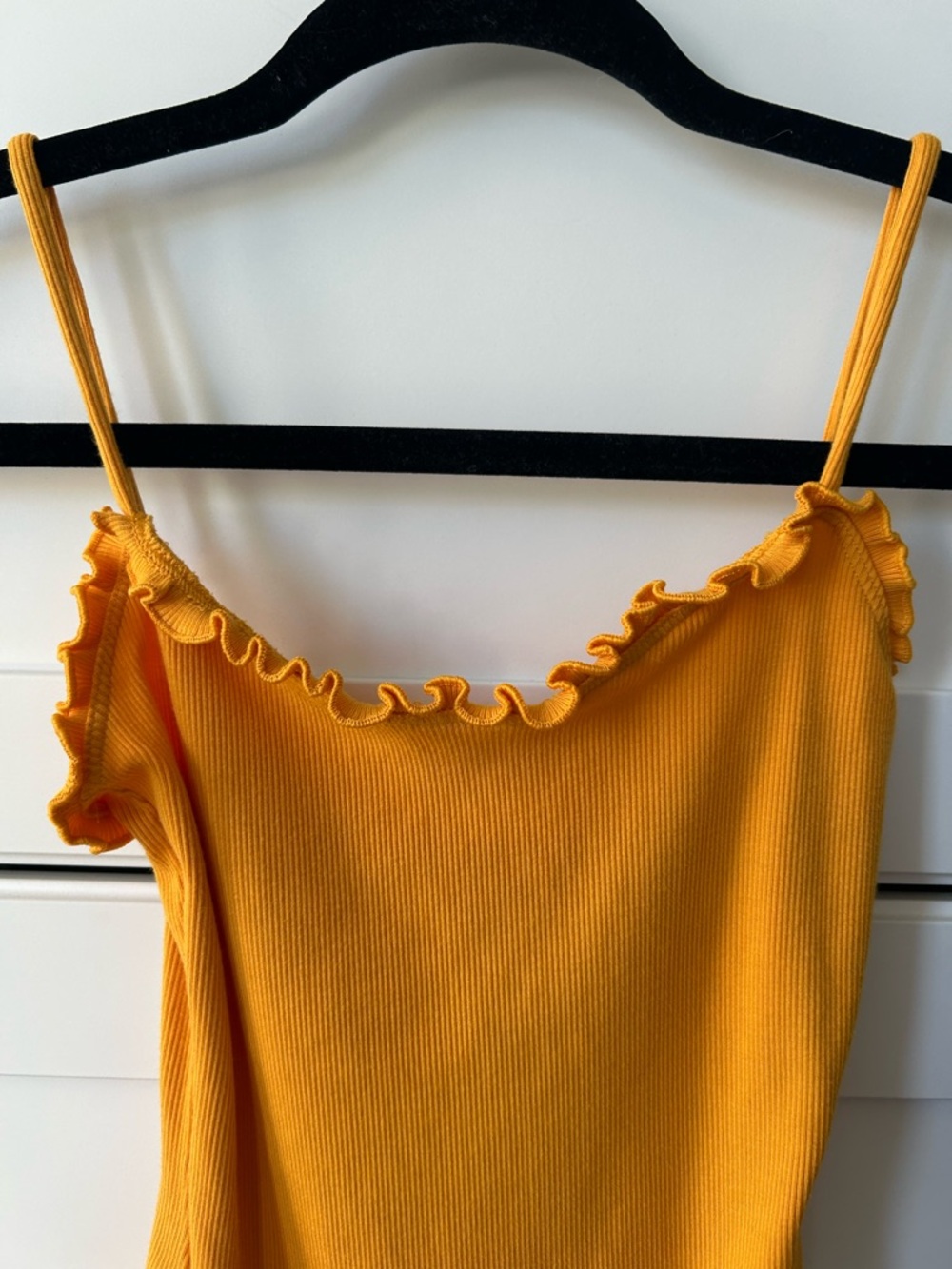 Wilfred Golden Yellow Ribbed Ruffle-Edge Bodysuit - Picture 6 of 9